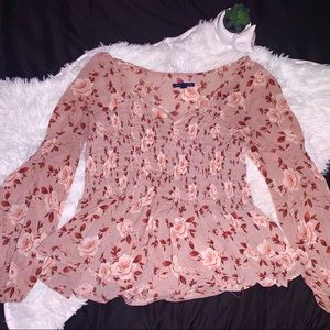 American Eagle Flowy Floral Long Sleeve Blouse